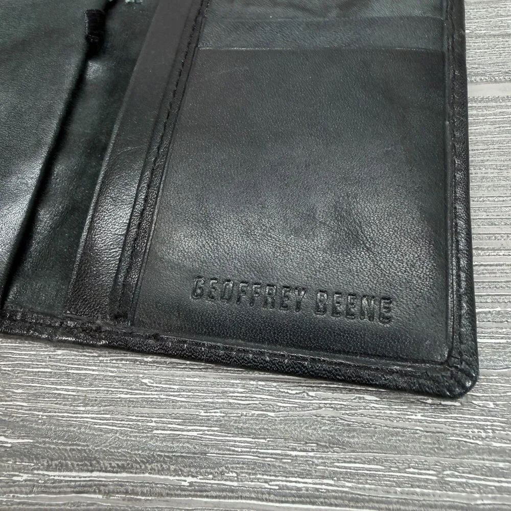 Geoffrey Beene Black Genuine Leather Bifold Wallet with Money Clip - Flaws